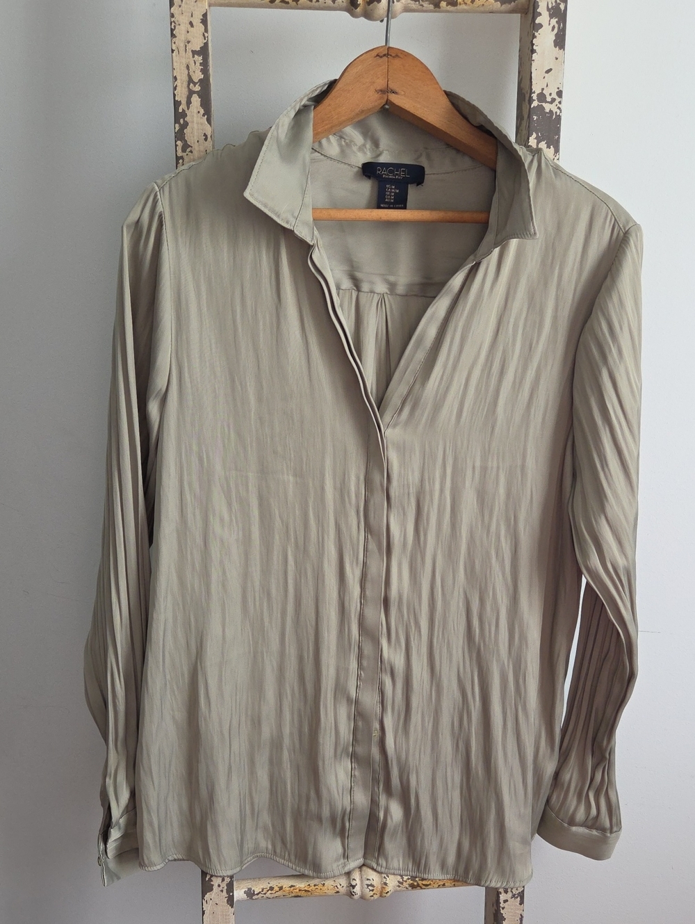Rachel Sage Green Button-Front Blouse